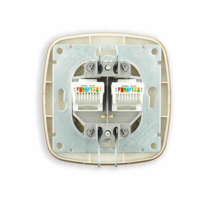 Розетка подвійна комп’ютерна золото ELA HOROZ ELECTRIC 112-007-0017-030