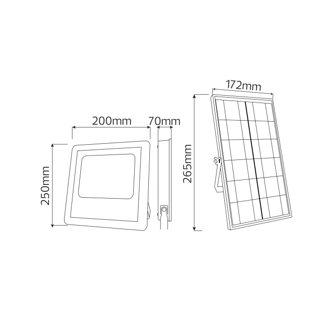 Прожектор світлодіодний з сонячною панеллю TIGER-40 40W 6400K HOROZ ELECTRIC 068-012-0040-010