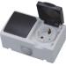 Розетка з заземленням з кришкою + вимикач ATOM HOROZ ELECTRIC 112-100-0003-010