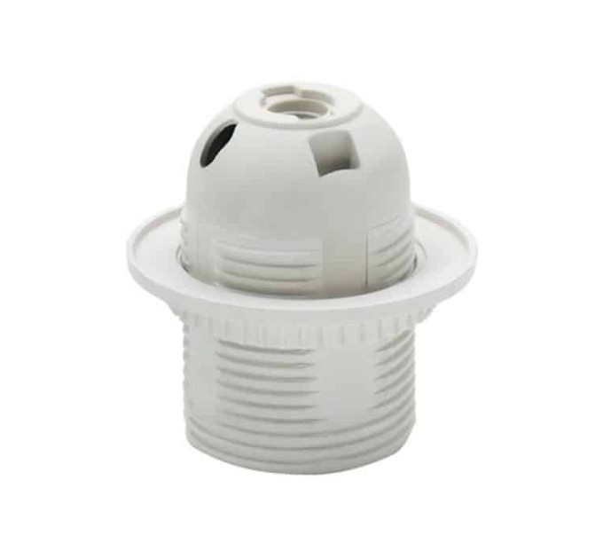 Патрон пластиковий з юбкою Е27 білий HOROZ ELECTRIC 094-002-0001-010