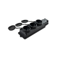Колодка Violux каучук настінна 3-на без заземлення з кришкою IP44 ( 930710 )
