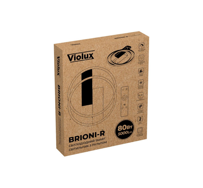 Світильник LED smart BRIONI-R+пульт 80W 3000-5000K IP20 круг чорний Violux ( 220695 )