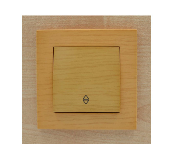 Вимикач ELBI ZENA Woodline клен 1кл прохідний без рамки ( 609-012700-209 )