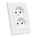 Розетка подвійна без заземлення біла TINA HOROZ ELECTRIC 112-005-0018-010