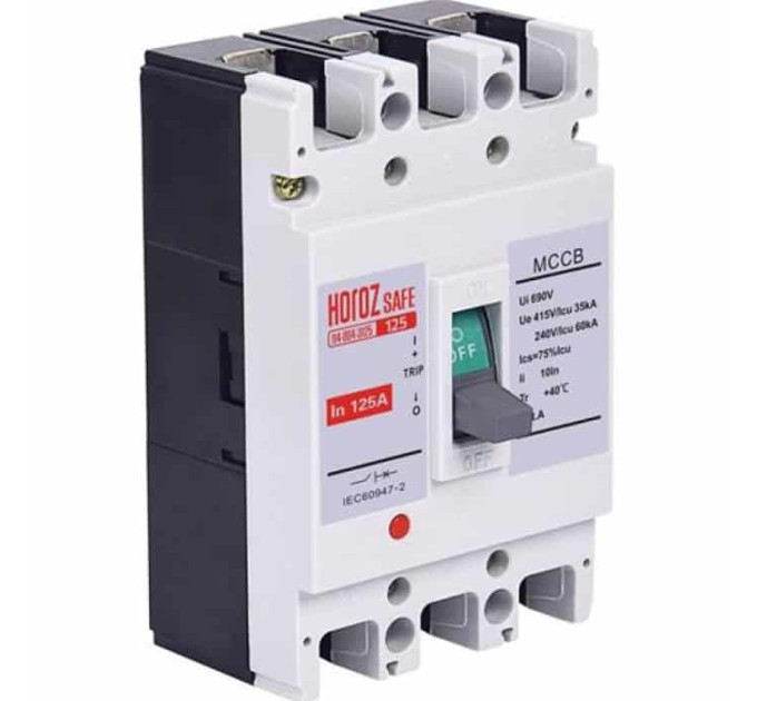 Шафовий автоматичний вимикач SAFE 125А 3P С HOROZ ELECTRIC 114-004-3125-010