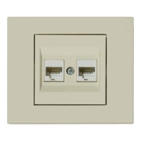 Розетка комп’ютерна двійна (CAT6) кремова GRANO OVIVO 400-020300-230