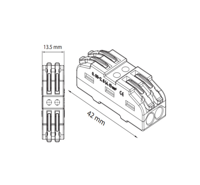 Клемник 2-х полюсний TERMINAL-2 HOROZ ELECTRIC 106-005-0002-010