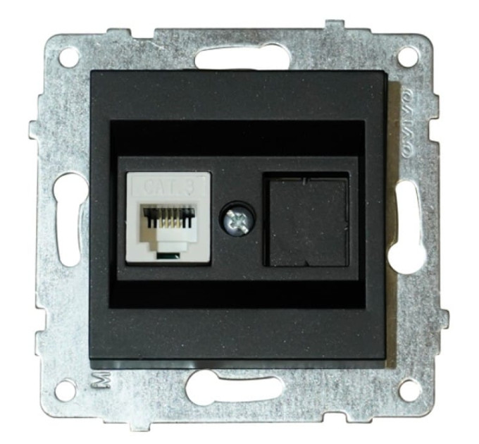 Механізм розетки комп’ютерної (CAT6) GRANO чорний OVIVO 600-000317-229