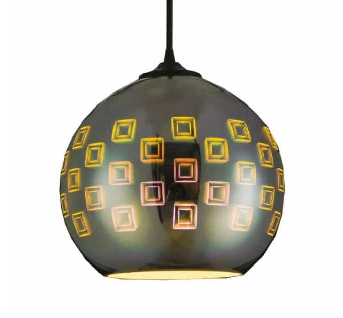 Світильник підвісний SPECTRUM Е27 3D-ефект круглий хром HOROZ ELECTRIC 021-005-0001-010