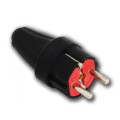 Вилка пряма з заземленням каучукова HOROZ ELECTRIC 300-000-804
