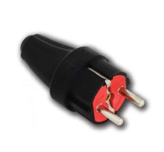 Вилка пряма з заземленням каучукова HOROZ ELECTRIC 300-000-804