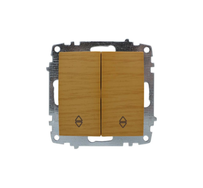 Вимикач ELBI ZENA Woodline клен 2кл прохідний без рамки ( 609-012700-211 )