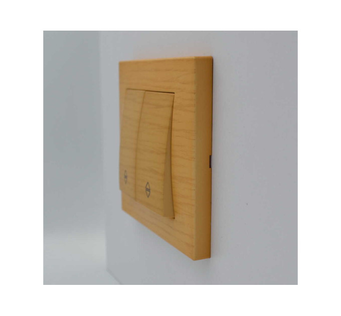 Вимикач ELBI ZENA Woodline клен 2кл прохідний без рамки ( 609-012700-211 )