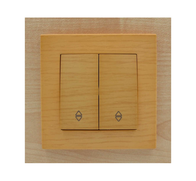Вимикач ELBI ZENA Woodline клен 2кл прохідний без рамки ( 609-012700-211 )