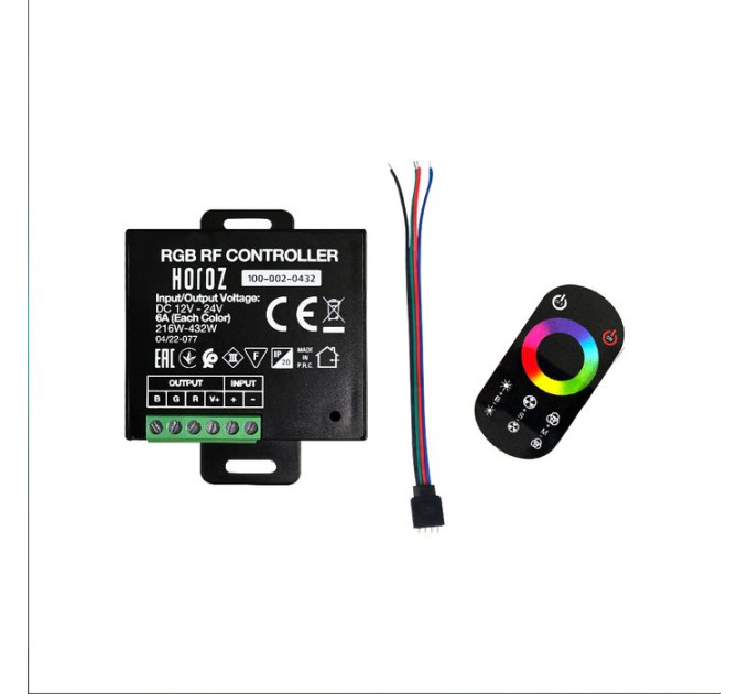 Контролер RGB для стрічки LED 216-432W 12V-24V IP20 6A HOROZ ELECTRIC 100-002-0432-010