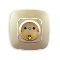 Розетка одинарна з заземленням золото ELA HOROZ ELECTRIC 112-007-0006-030