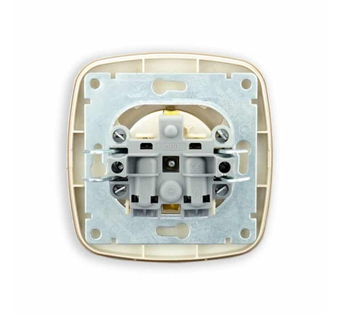 Розетка одинарна з заземленням золото ELA HOROZ ELECTRIC 112-007-0006-030