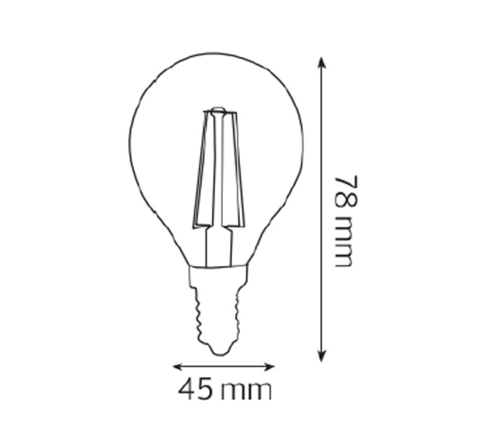 Світлодіодна лампа FILAMENT BALL-6 6W Е14 4200К HOROZ ELECTRIC 001-089-0006-020