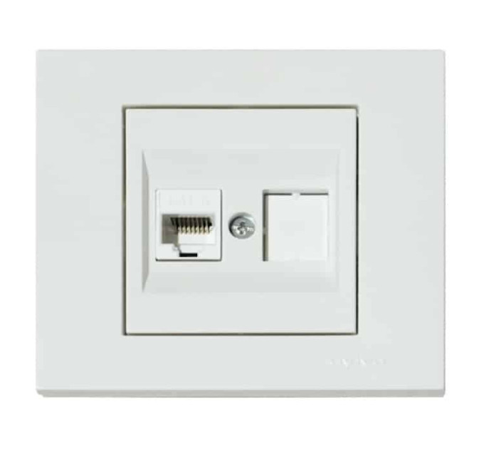 Розетка комп’ютерна (CAT6) біла GRANO OVIVO 400-010300-229