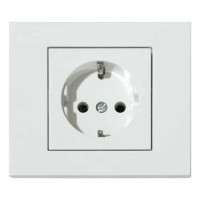 Розетка одинарна з заземленням біла GRANO OVIVO 400-010300-217