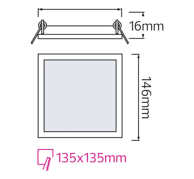 Світлодіодний світильник врізний Slim/Sq-9 9W 4200К HOROZ ELECTRIC 056-005-0009-030