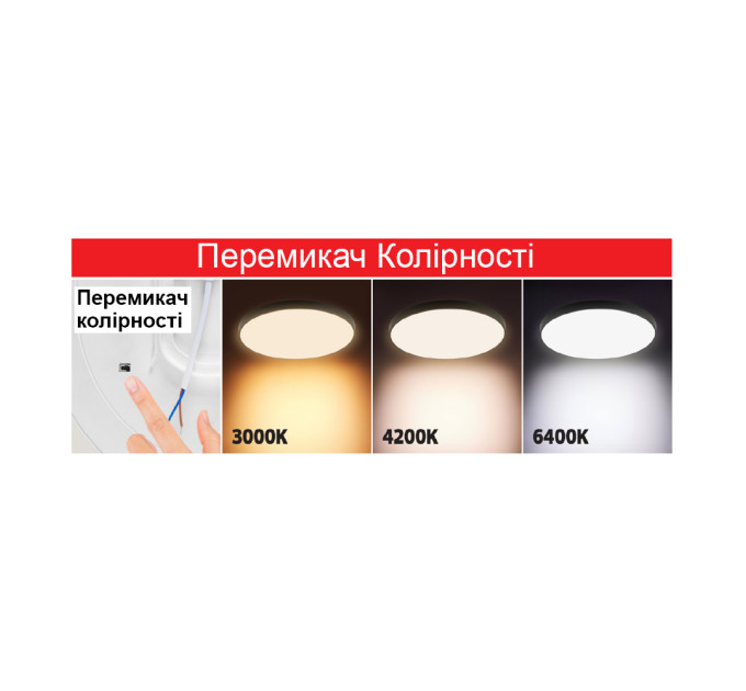 Світильник накладний HAZEL-32 3CCT білий HOROZ ELECTRIC 016-077-1032-010