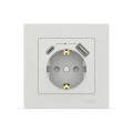 Розетка EL-BI VEGA білий мат 1-на з заземленням + 2USB (Type C+A) ( 510-016200-334 )