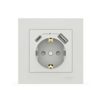Розетка EL-BI VEGA білий мат 1-на з заземленням + 2USB (Type C+A) ( 510-016200-334 )