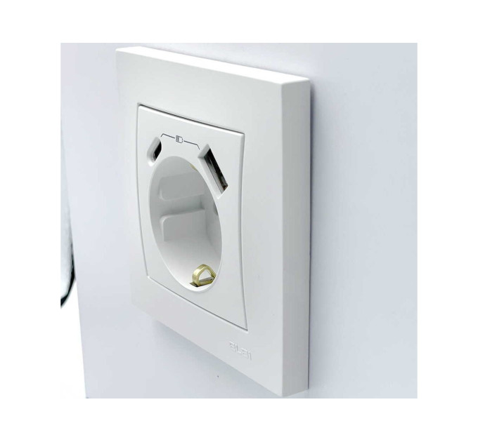 Розетка EL-BI VEGA білий мат 1-на з заземленням + 2USB (Type C+A) ( 510-016200-334 )