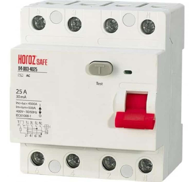 ПЗВ SAFE 25А 4P HOROZ ELECTRIC 114-003-4025-010
