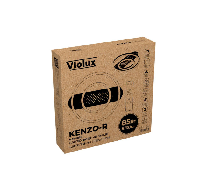 Світильник LED smart KENZO-R+пульт 85W 3000-5000K IP20 круг білий Violux ( 220655 )