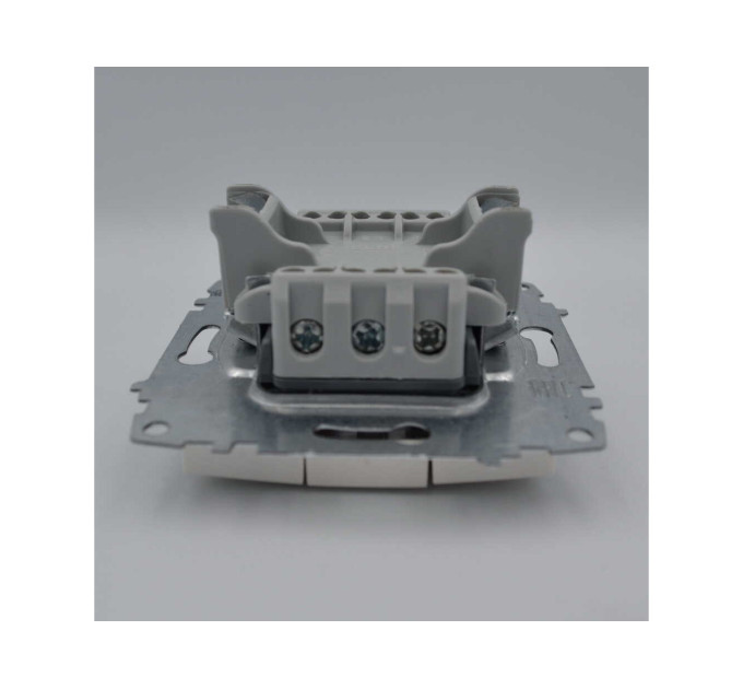Вимикач ELBI ZENA Silverline перлина 2кл з підсвіткою без рамки (609-012500-203)